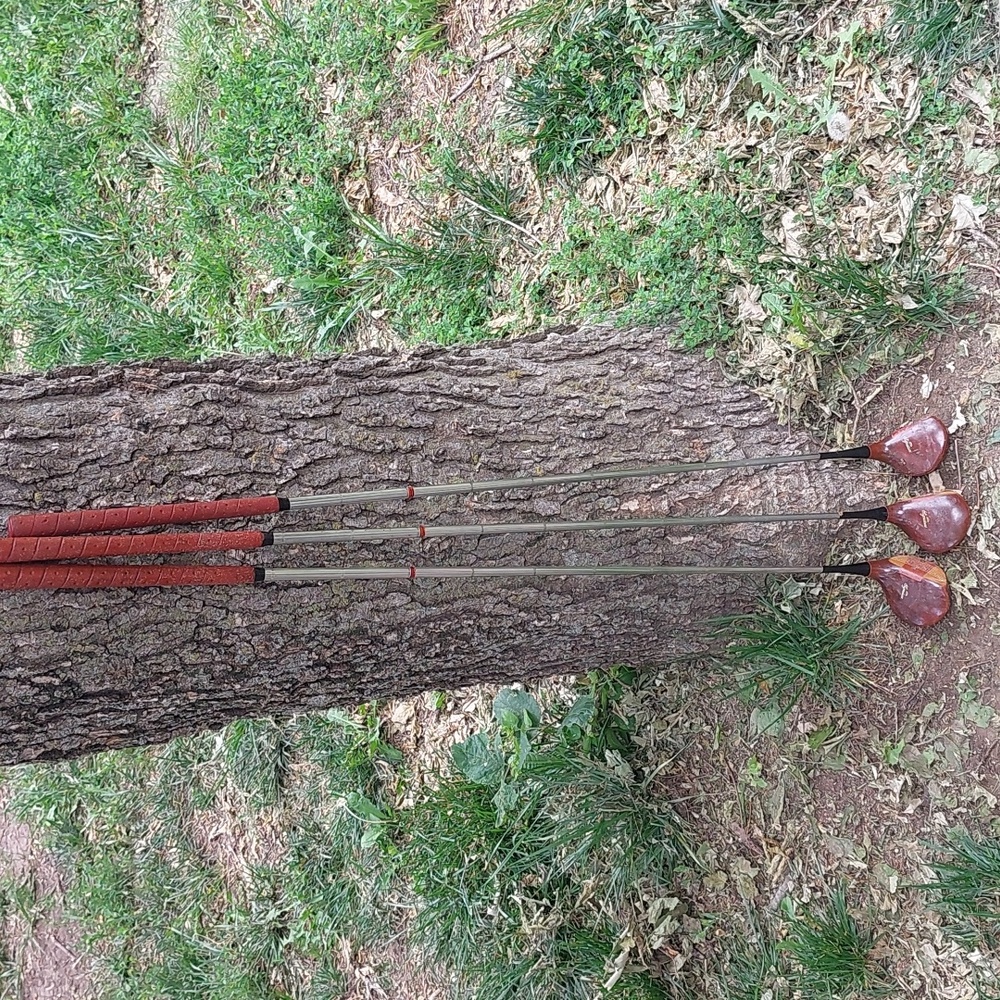 Vintage set of Burke Woods; 1, 2, 3 woods